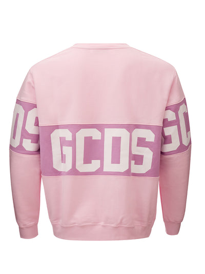 Pink Cotton Sweatshirt with Front Logo