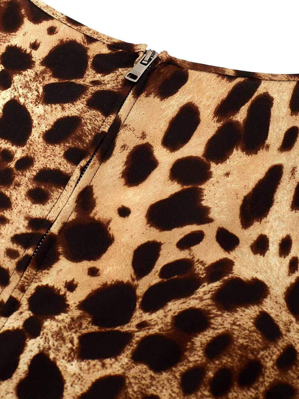 Brown Leopard Print Cropped V Neck Top