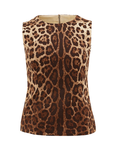 Sleeveless Leopard Print Top