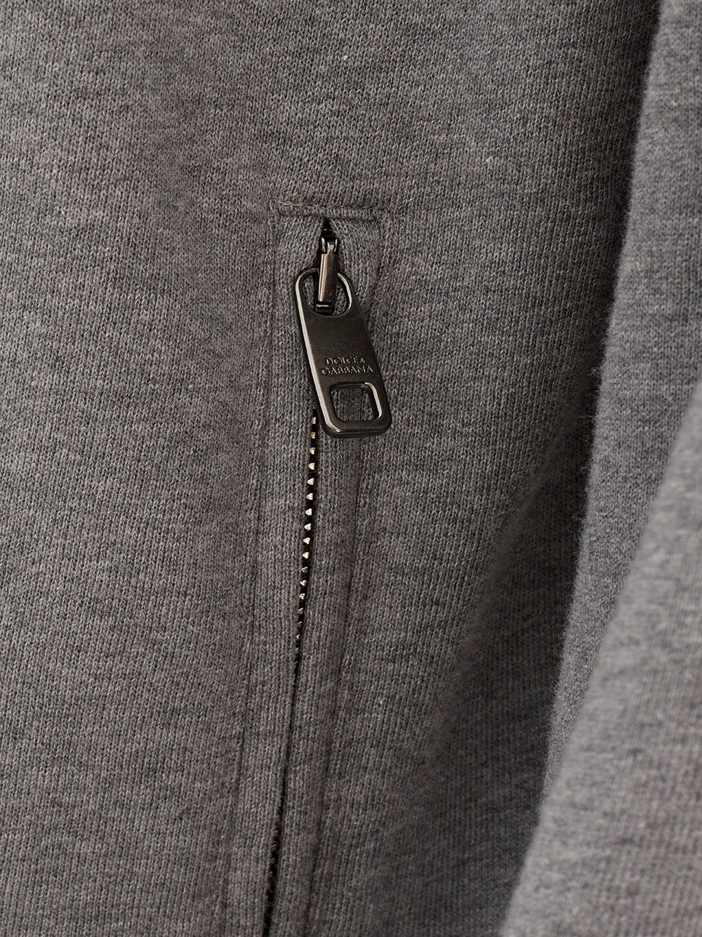 Grey Zipped and Hooded Sweatshirt with Logo