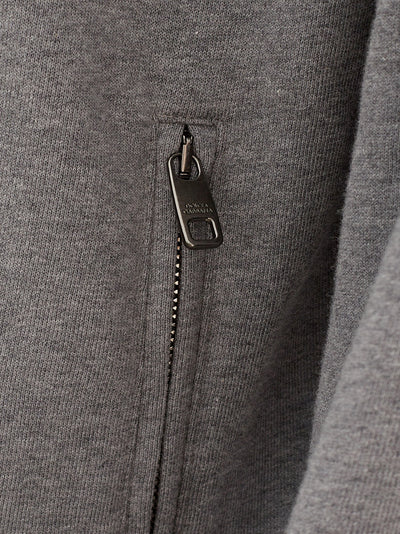 Hooded Zipped Grey Sweatshirt