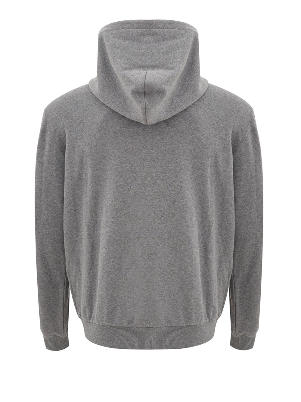 Grey Zipped and Hooded Sweatshirt with Logo