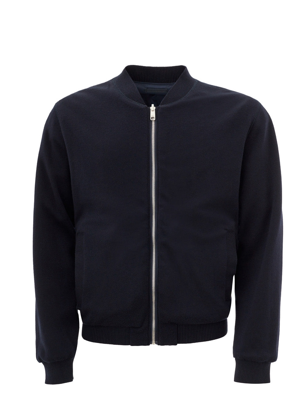 Cashmere Blend Reversible Blue Bomber Jacket