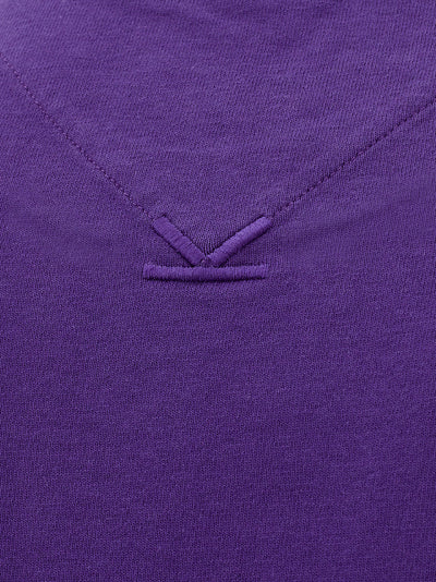 Purple Cotton T-Shirt with Front Print