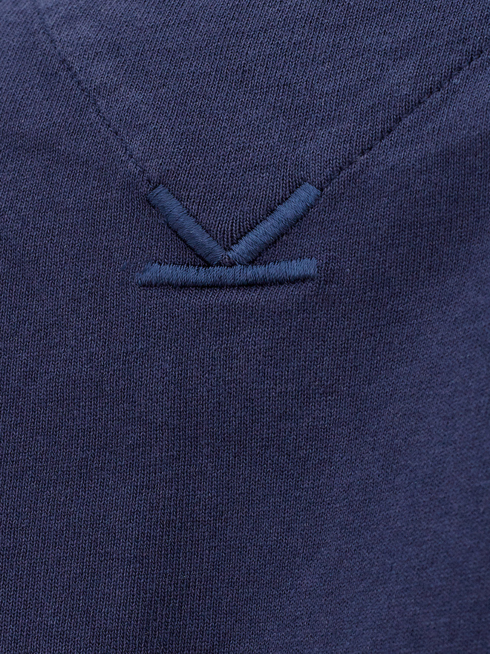 Blue Cotton T-Shirt with Logo on Sleeves