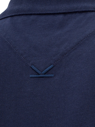 Blue Cotton Polo Shirt with Logo