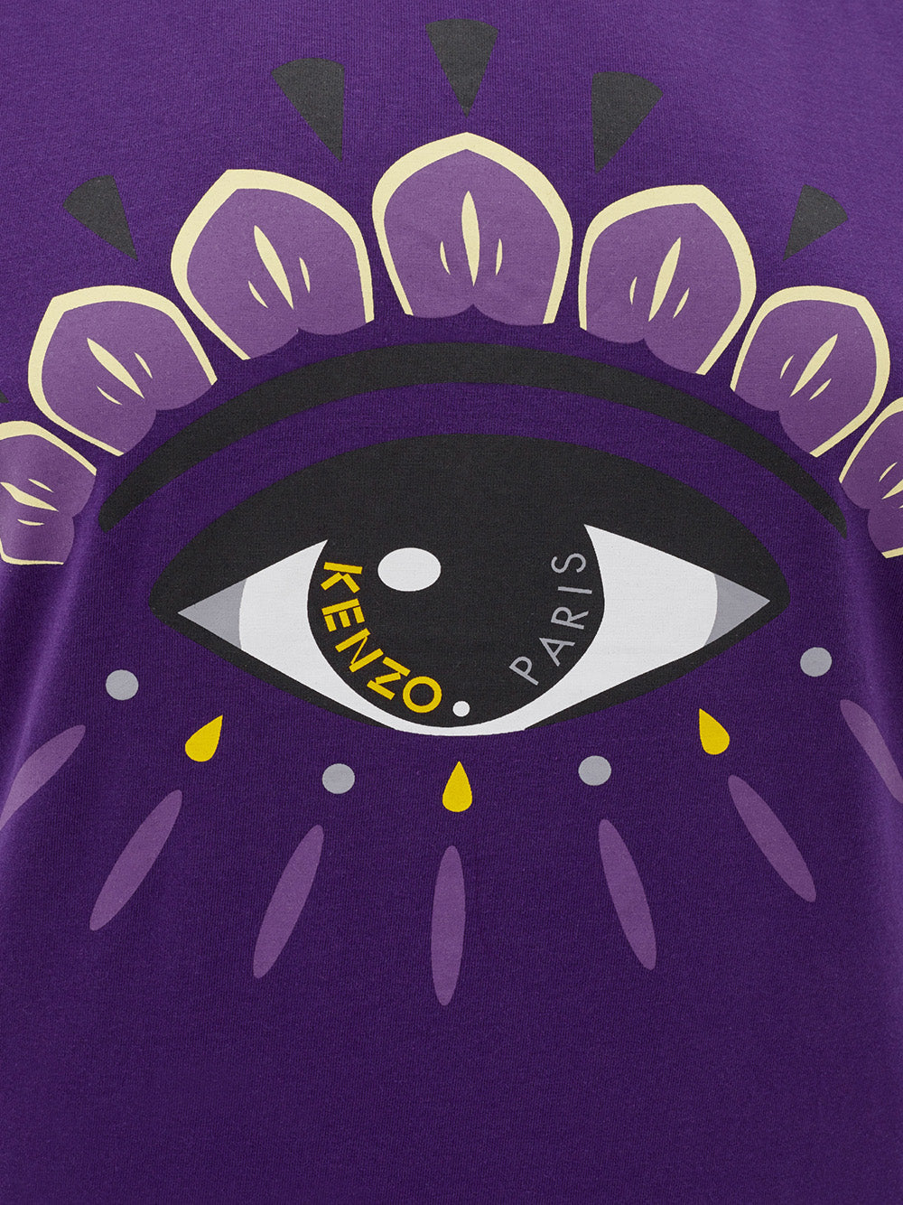 Purple Cotton T-Shirt with Front 'Eye' Contrasting print