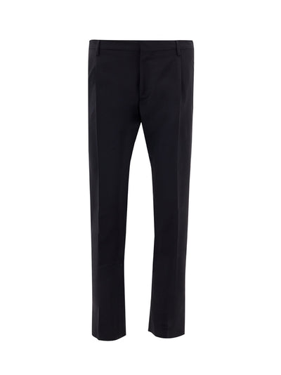 Tailored Wool Blend Blue Trousers