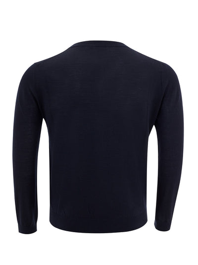 Basic Blue Round neck Wool Jumper