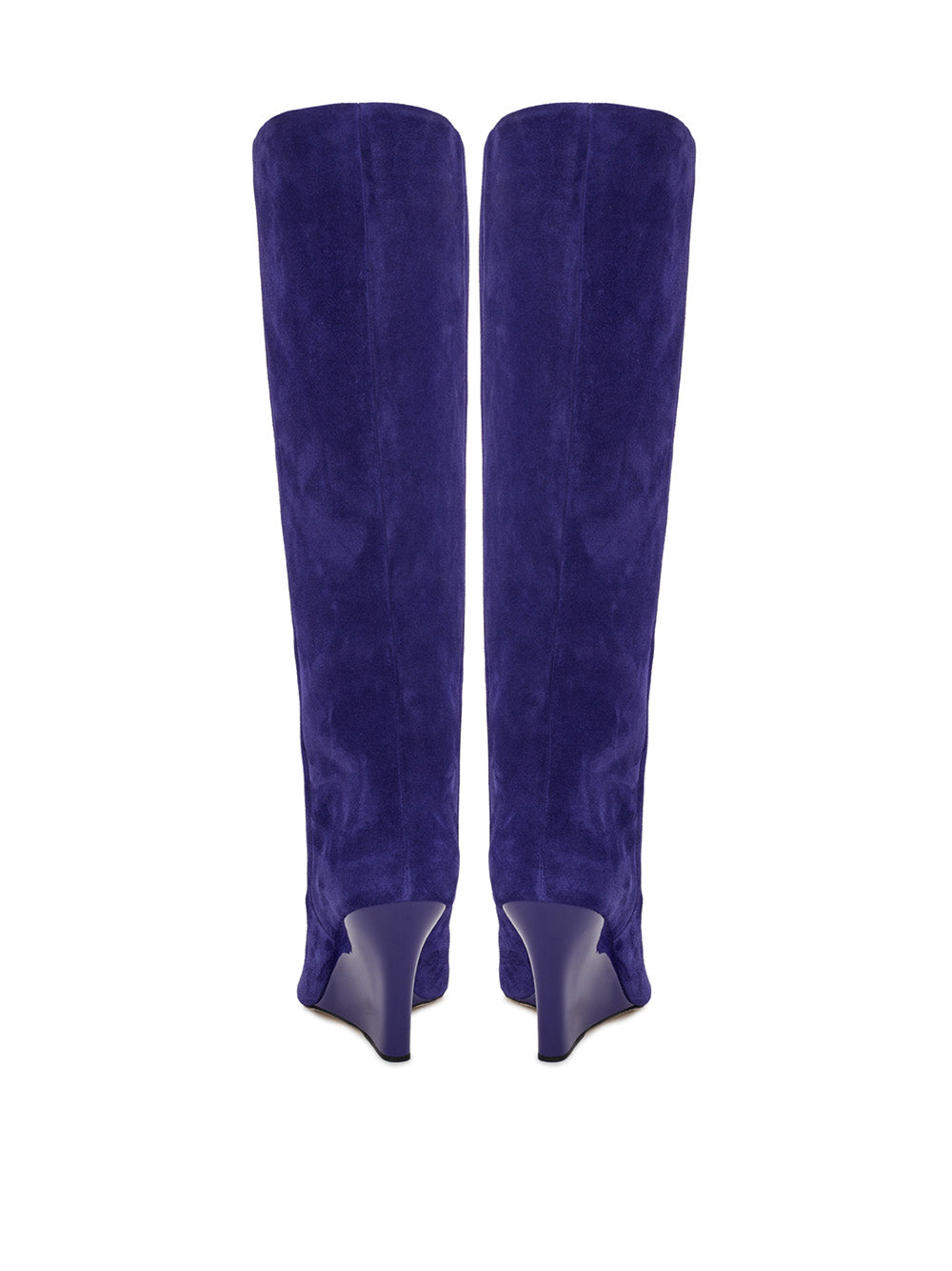 Purple Velvet Wedge Boots