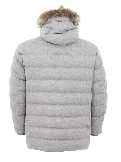 Quilted Cashmere Blend Grey Jacket