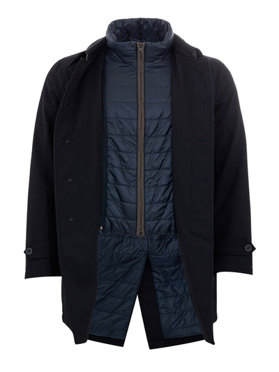 Quilted Wool Blue Trench