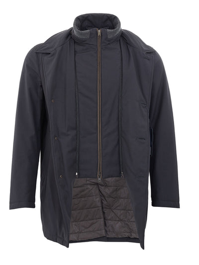 Quilted Dark Grey Trench