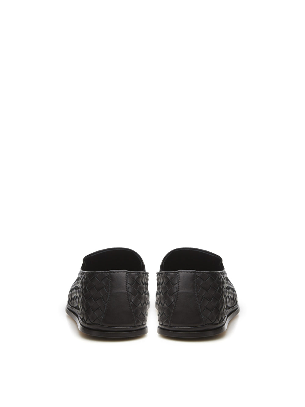 Black Leather Intreccio Slip On