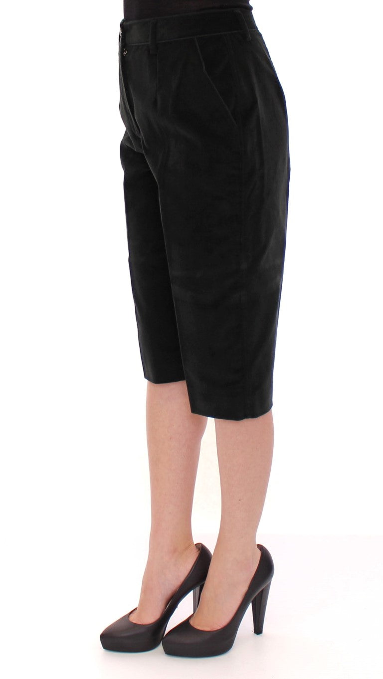 Black cotton shorts pants