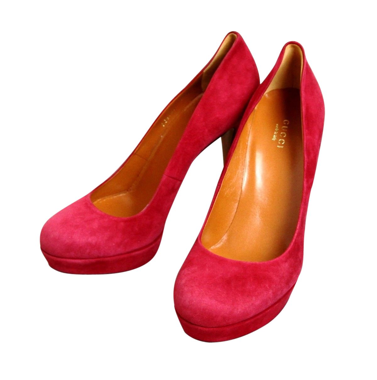 Gucci Women's Raspberry Suede Platform Pump Shoes