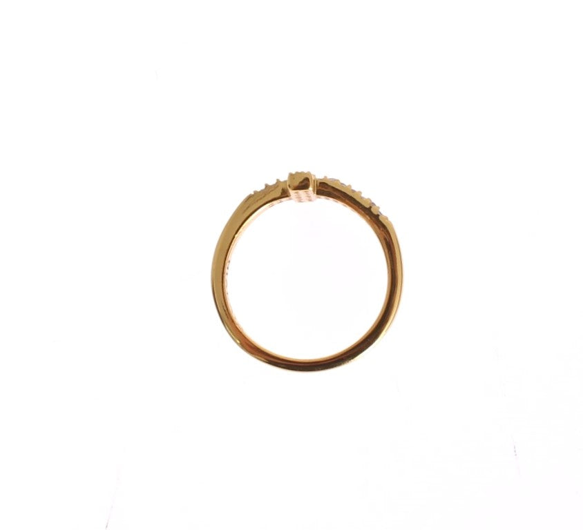 Clear CZ Cross Gold 925 Ring