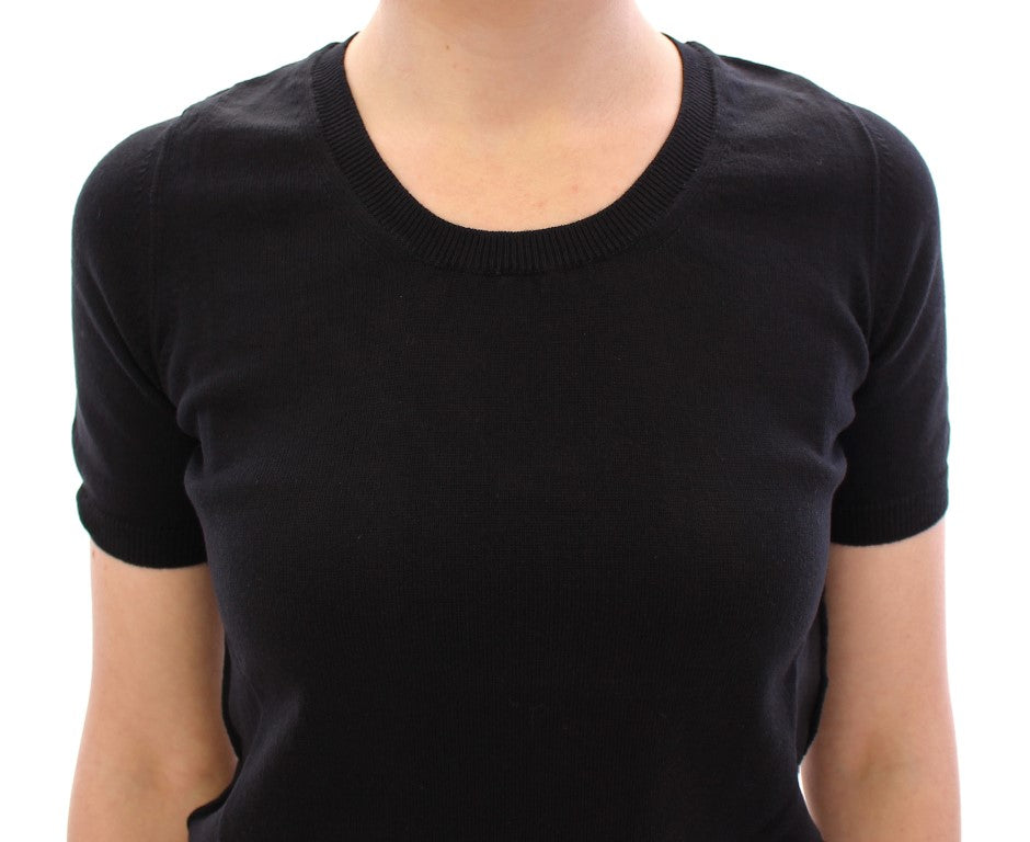 Black crewneck cotton t-shirt