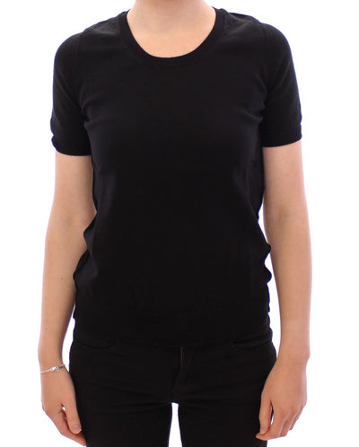 Black crewneck cotton t-shirt