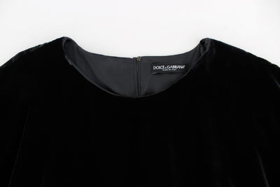 Black velvet shortsleeved blouse