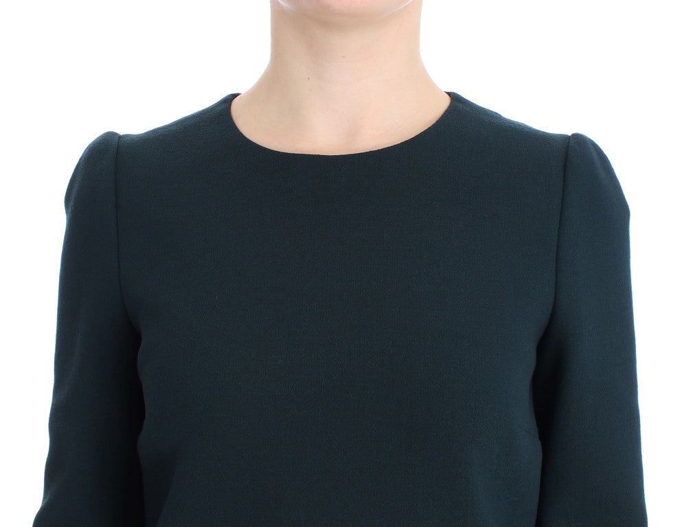 Green 3/4 sleeve wool blouse