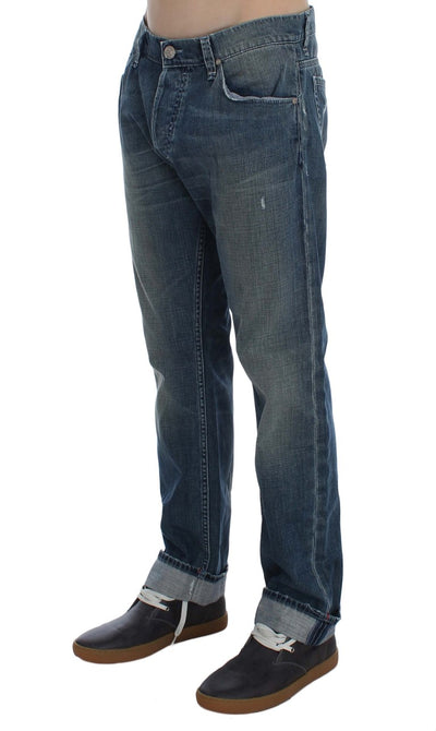 Blue Wash Cotton Denim Regular Fit Jeans