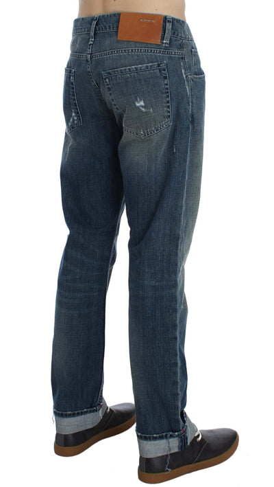 Blue Wash Cotton Denim Regular Fit Jeans