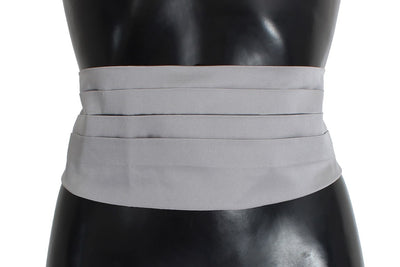 Gray Waist Belt Silk Cummerbund