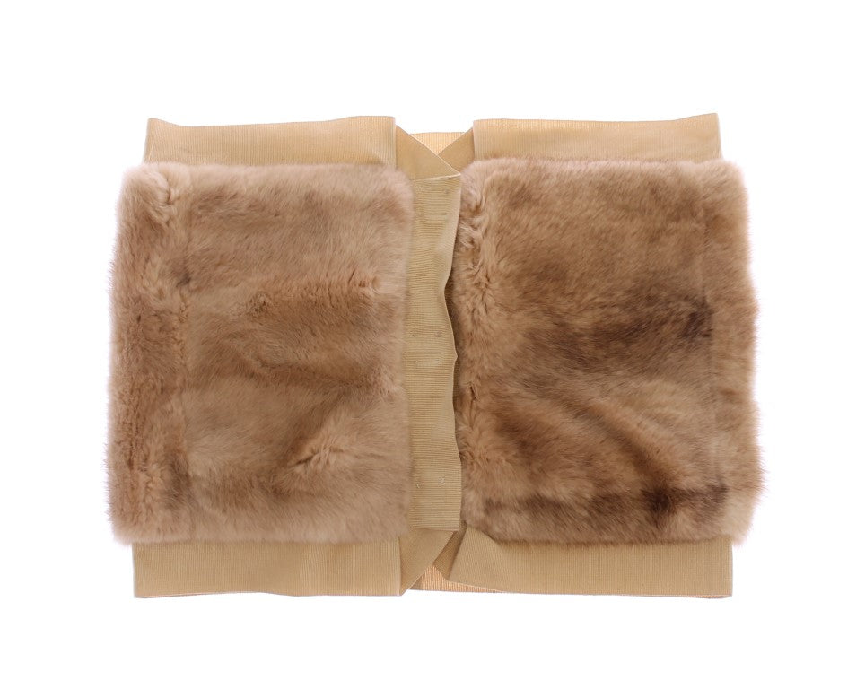 Beige MINK Fur Scarf Foulard Neck Wrap