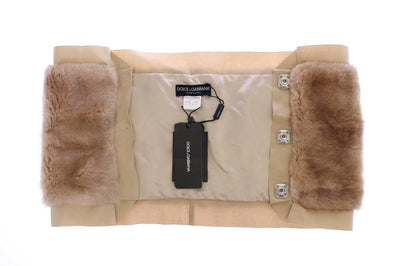 Beige MINK Fur Scarf Foulard Neck Wrap