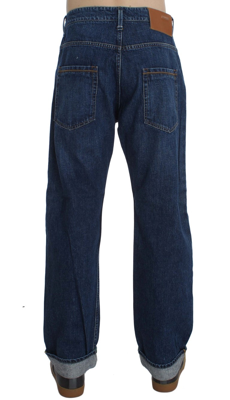 Blue Wash Cotton Baggy Loose Fit Jeans