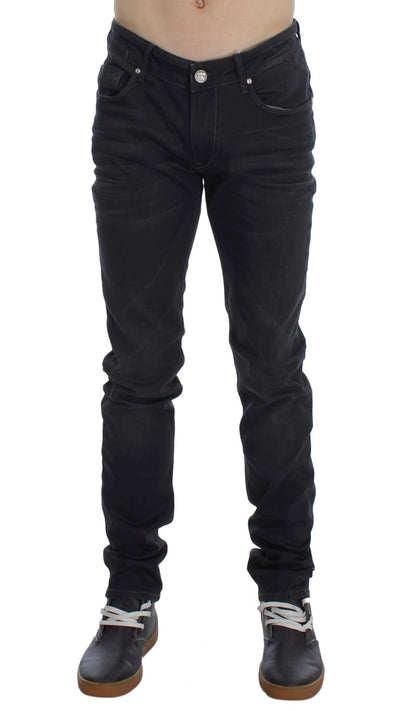 Gray Cotton Stretch Slim Fit Jeans