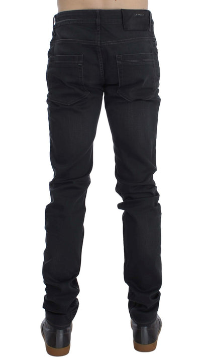 Gray Cotton Stretch Slim Fit Jeans