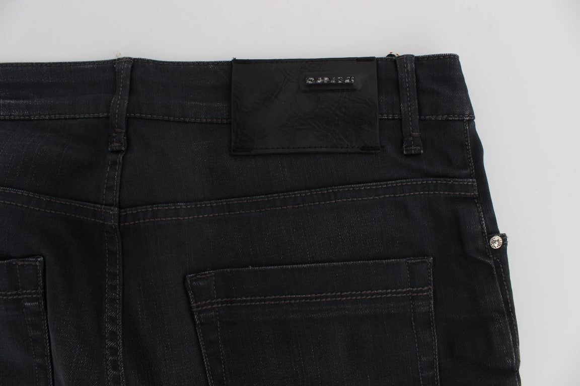 Gray Cotton Stretch Slim Fit Jeans