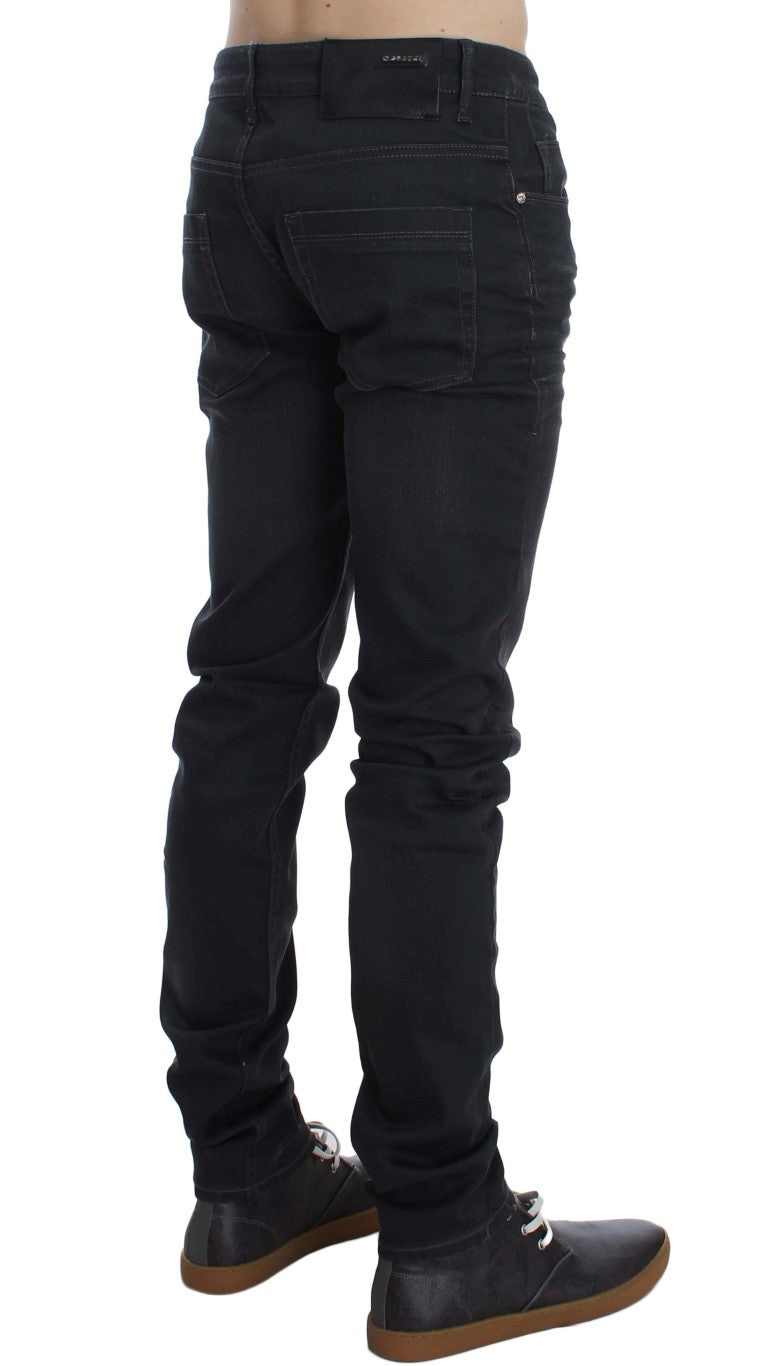 Gray Cotton Stretch Slim Fit Jeans