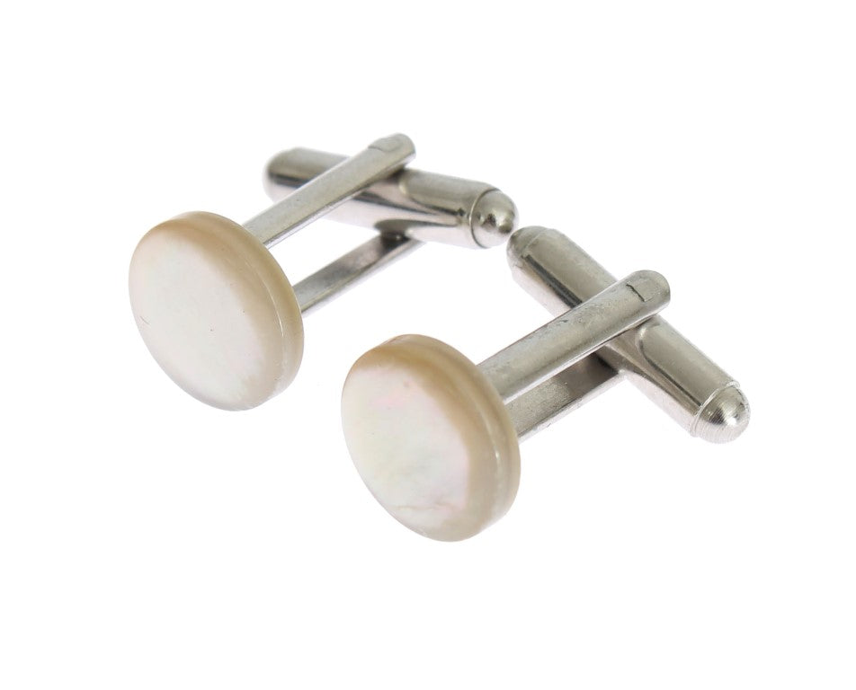 Silver Brass Round Cufflinks