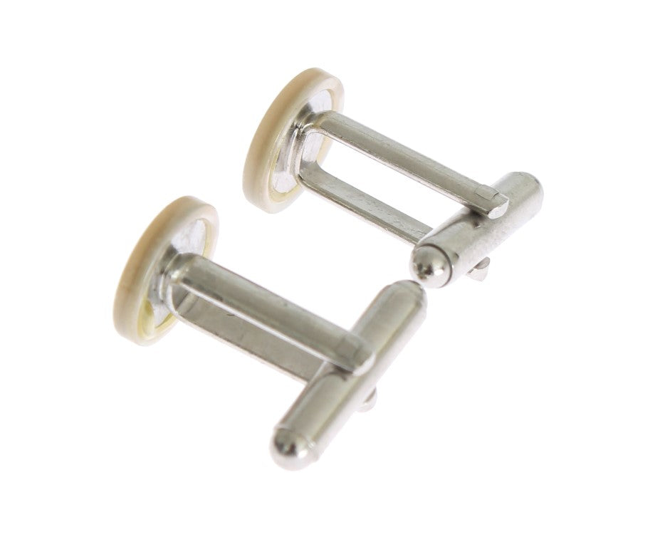 Silver Brass Round Cufflinks