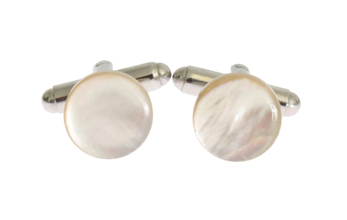 Silver Brass Round Cufflinks