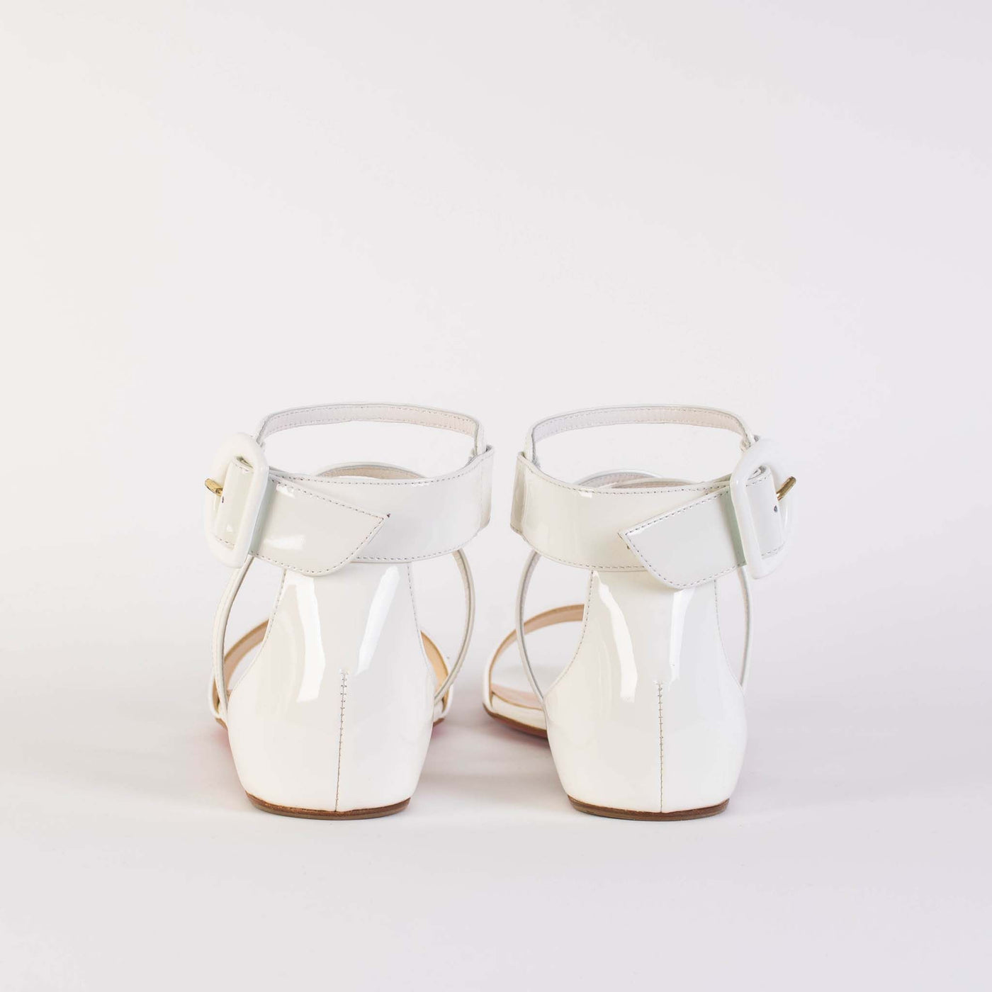 Choca White Leather Sandals