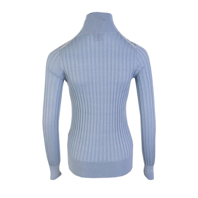 Silk Light Blue Turtleneck Sweater