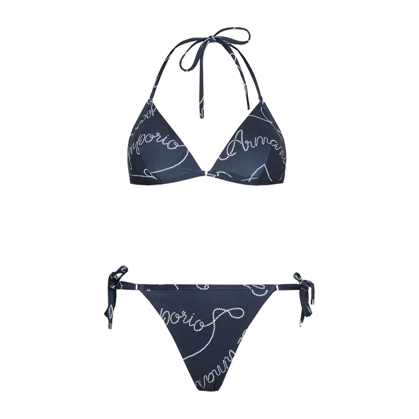 Printed Blue Terry Triangle Bikini