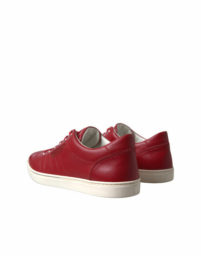 Shoes Red Portofino Leather Low Top Mens Sneakers