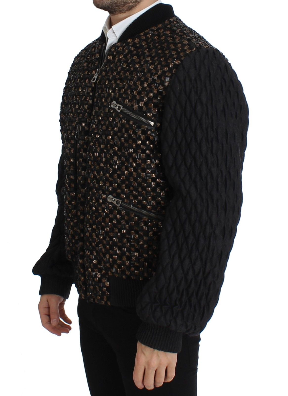 Black Sequined Goatskin Jacket