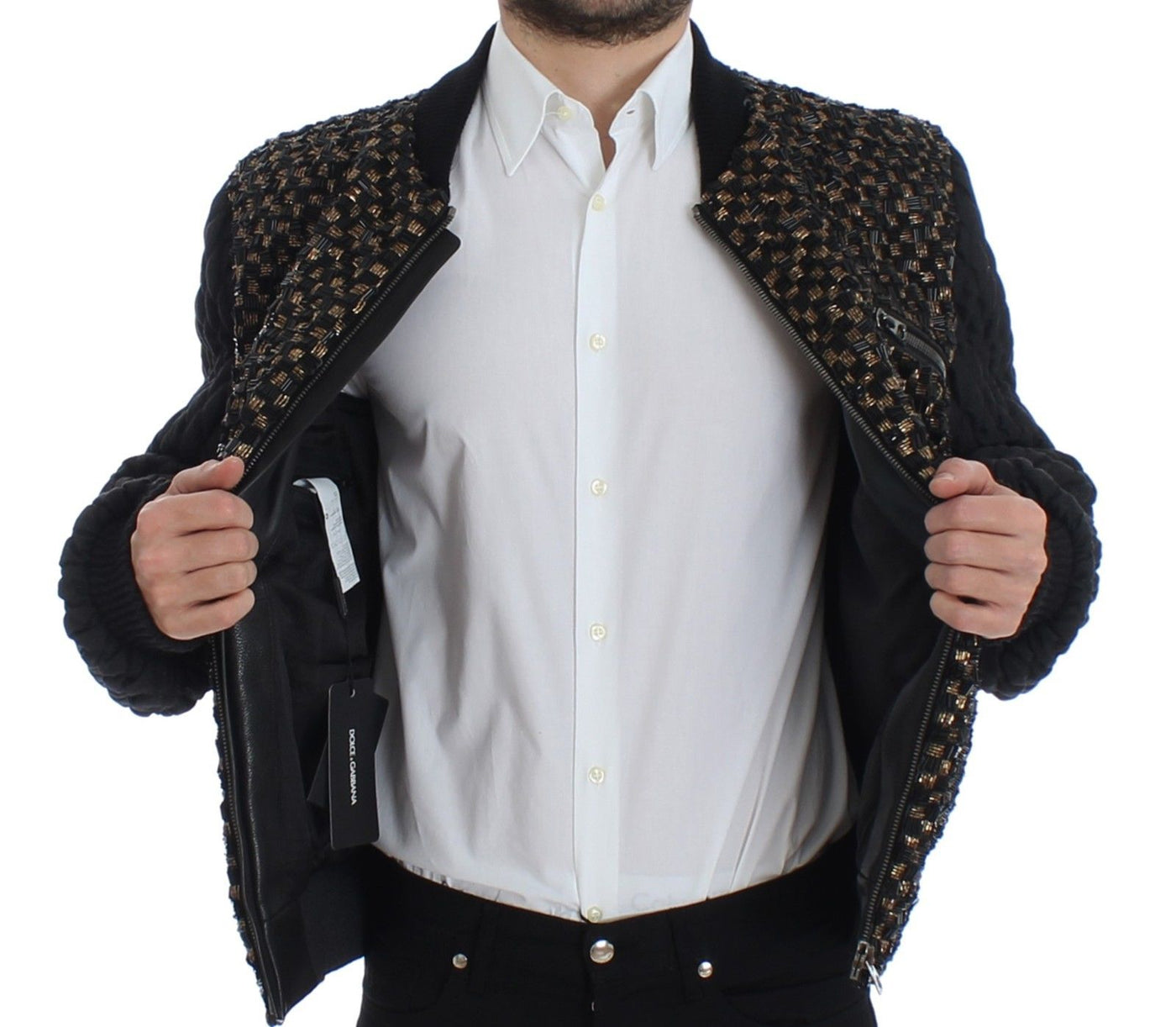 Black Sequined Goatskin Jacket