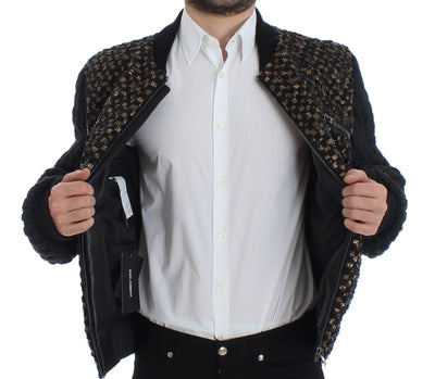 Black Sequined Goatskin Jacket