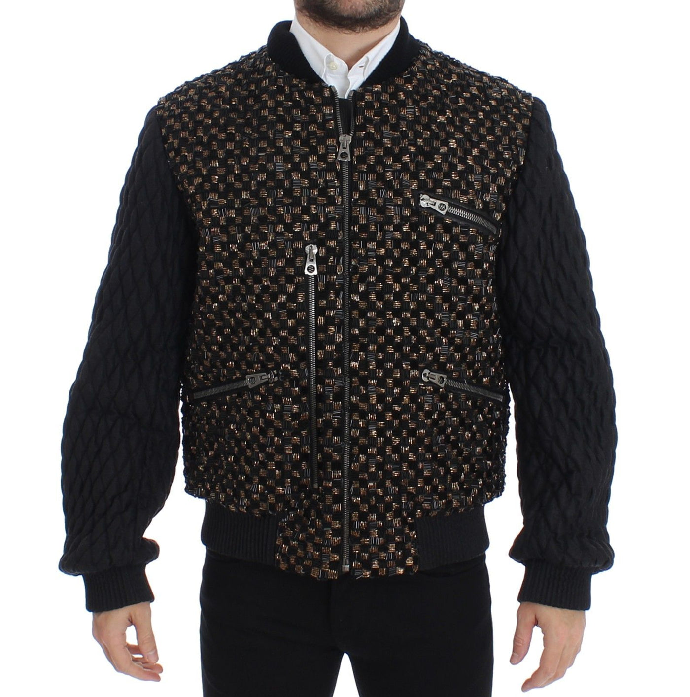 Black Sequined Goatskin Jacket