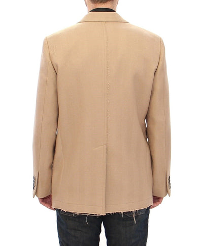 Beige Double Breasted Coat Jacket