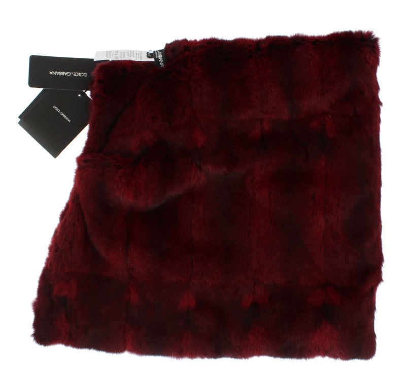 Bordeaux Hamster Fur Crochet Hood Scarf Hat