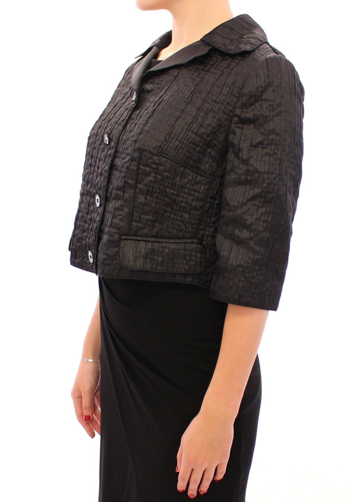 Black Short Bolero Shrug Jacket Coat