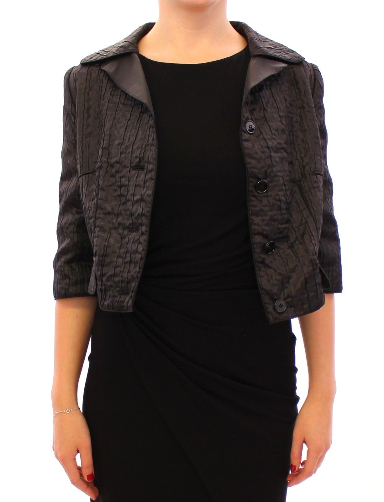 Black Short Bolero Shrug Jacket Coat